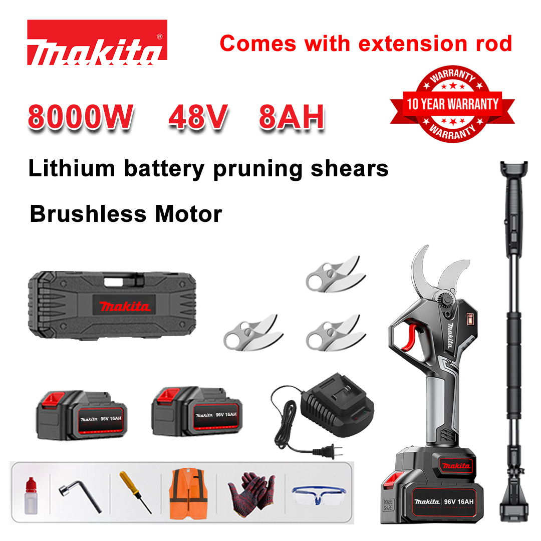 [Podaljšek 1,5~5 m] 8000 W litijeve brezkrtačne škarje za obrezovanje + baterija 48 V 8 Ah * 2 + rezilo iz zlitine sk9 * 3 + polnilnik + LED zaslon napajanja + škatla z orodjem + mazalno olje + zaščitna očala + 10-letna garancija