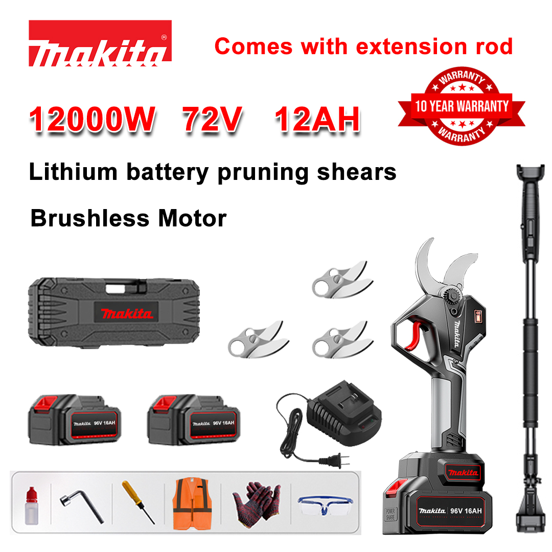 [Podaljšek 1,5~5 m] 12000 W litijeve brezkrtačne škarje za obrezovanje + baterija 78 V 12 Ah * 2 + rezilo iz zlitine sk9 * 3 + polnilnik + LED zaslon napajanja + škatla za orodje + mazalno olje + zaščitna očala + 10-letna garancija