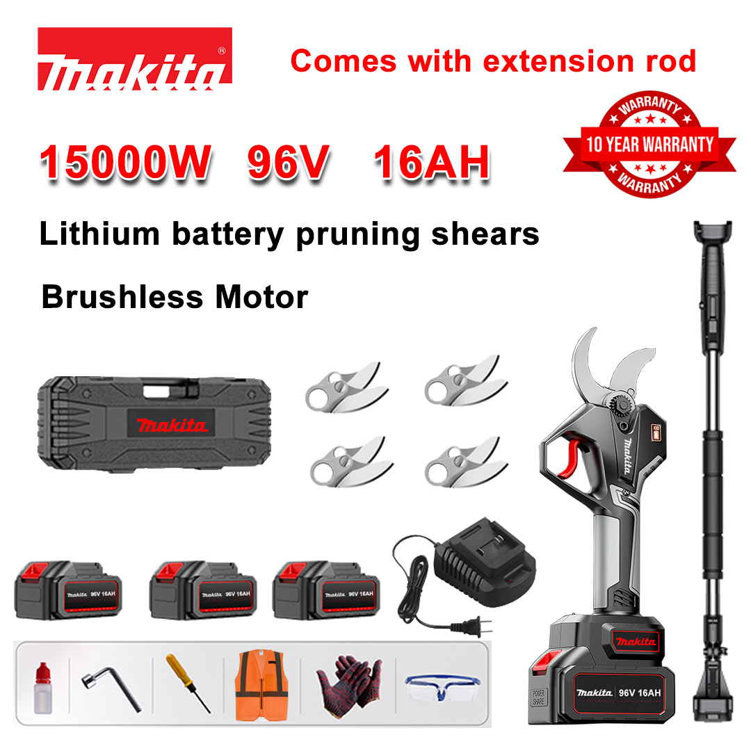 [Podaljšek 1,5~5 m] 15000 W litijeve brezkrtačne škarje za obrezovanje + baterija 96 V 16 Ah * 3 + rezilo iz zlitine sk9 * 4 + polnilnik + LED zaslon napajanja + škatla z orodjem + mazalno olje + zaščitna očala + 10-letna garancija
